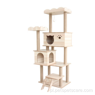 Drewniana rama wspinaczowa kota mieszkaniec wież